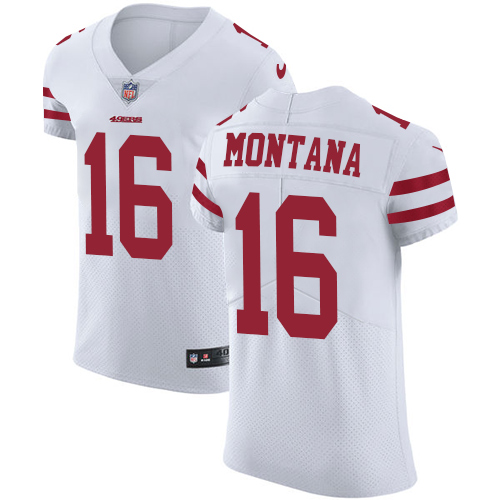 Nike 49ers #16 Joe Montana White Men's Stitched NFL Vapor Untouchable Elite Jersey